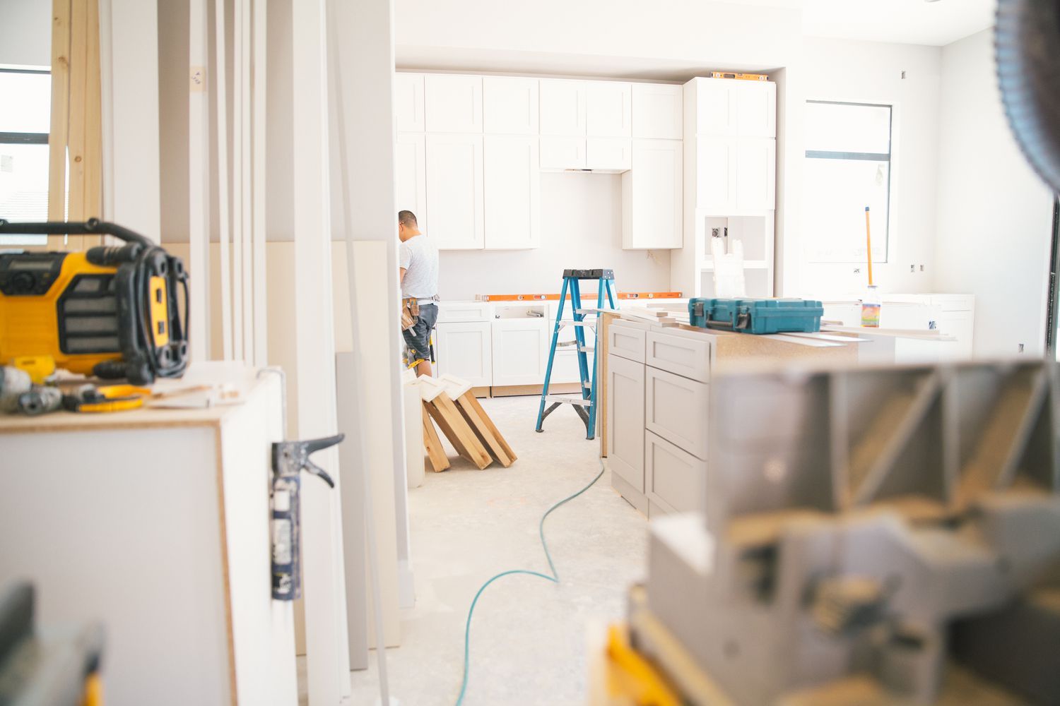 Kitchen remodel in progress showing professional construction work