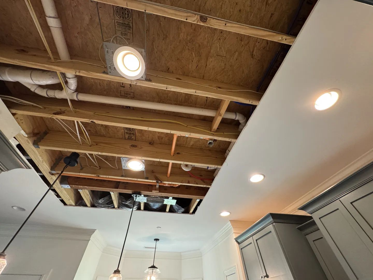 Water damaged kitchen ceiling before restoration - Allisona Rd, Eagleville